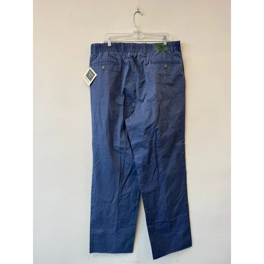 Vintage Eddie Bauer Pants Mens 38x31‎ Blue Pigment Dyed Chino Elastic Waist 90s